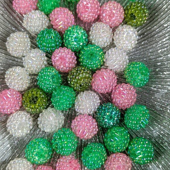 Vintage Plastic Multicolor Bubble Beads - Picture 2 of 3